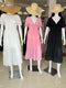 Puff Sleeves Ruched Long Maxi Dresses